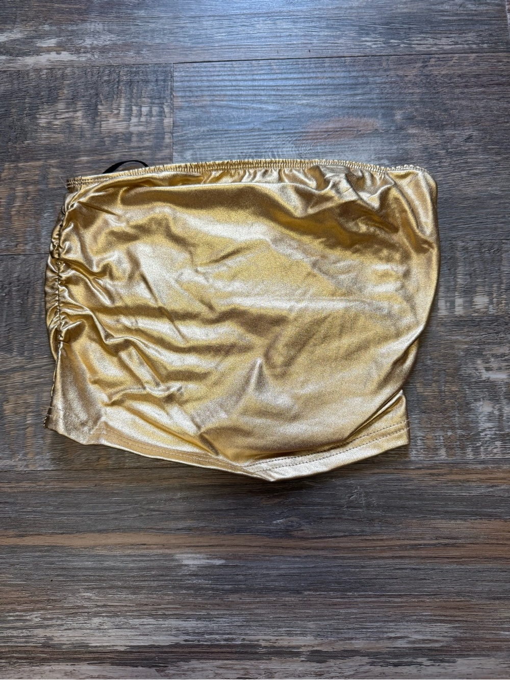 Gold Metallic Bandeau Top